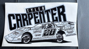 Slanted name & car decal