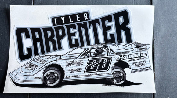 Slanted name & car decal
