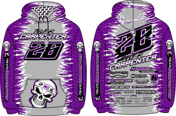 Purple polyester hoodies