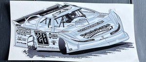 Car going sideways decal