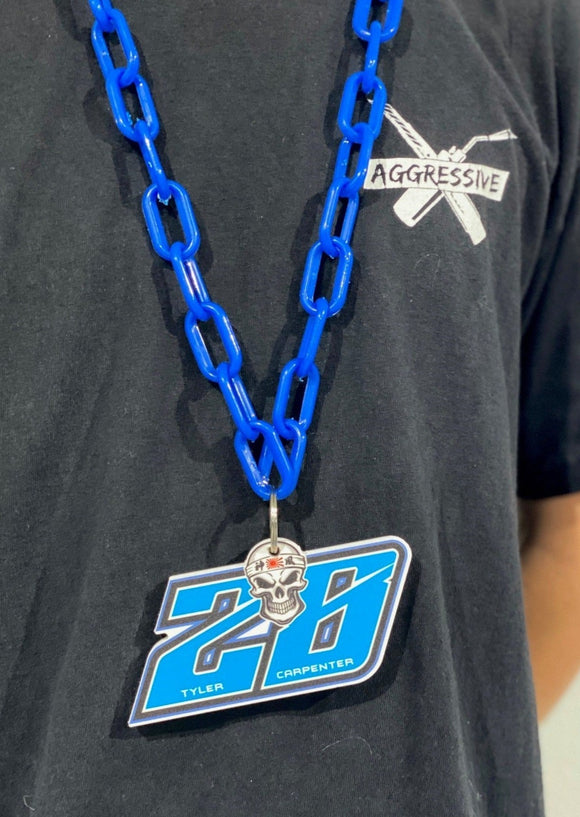 28 Chain Necklace - Blue